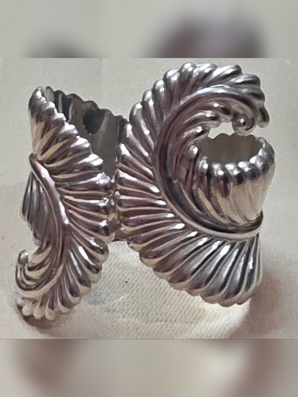 84.71 Grams NATIVE AMERICAN 925 STERLING SILVER Feather CUFF BRACELET  VERY RARE